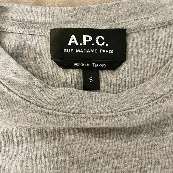 NWOT apc grey logo tshirt - Picture 3 of 3